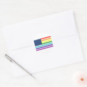 Sticker Rond Drapeau américain Rainbow (Enveloppe)