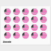 Sticker Rond drapeau américain rose (Feuille)