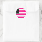 Sticker Rond drapeau américain rose (Sac)