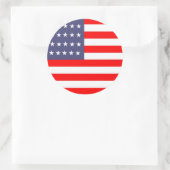 Sticker Rond drapeau américain rouge blanc et bleu (Sac)