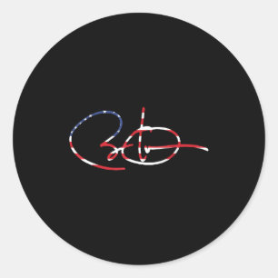 Sticker Rond Drapeau américain Signature 44-48 Obama pour prési