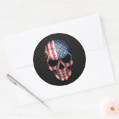 Sticker Rond Drapeau américain sur acier Mesh Graphic (Enveloppe)