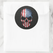 Sticker Rond Drapeau américain sur acier Mesh Graphic (Sac)