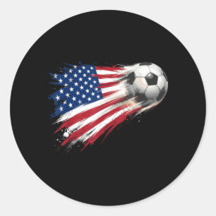 Sticker Rond Drapeau américain sur ballon de football