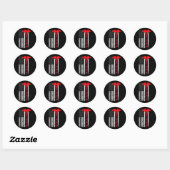 Sticker Rond Drapeau américain Thin Red Line infirmière (Feuille)