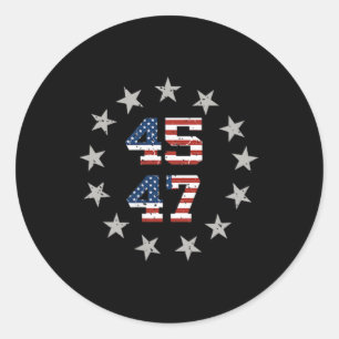 Sticker Rond Drapeau américain Trump Daddy retour