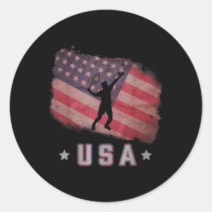 Sticker Rond Drapeau américain Usa Équipe de badminton Stars An