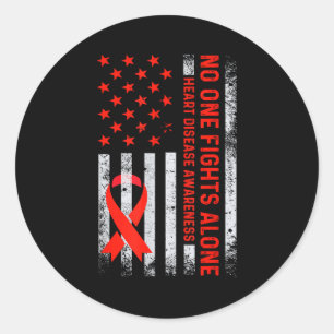 Sticker Rond Drapeau américain Usa Pas de combat solitaire cont