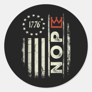 Sticker Rond Drapeau Américain Vertical Signe de Protestation R