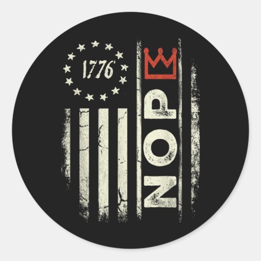 Sticker Rond Drapeau Américain Vertical Signe de Protestation R (Devant)