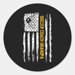Sticker Rond Drapeau américain vintage fier entraîneur de footb