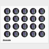 Sticker Rond Drapeau américain violet (Feuille)