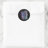 Sticker Rond Drapeau américain violet (Sac)