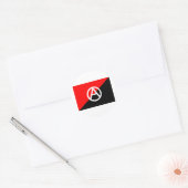 Sticker Rond Drapeau anarchiste avec un symbole (Enveloppe)