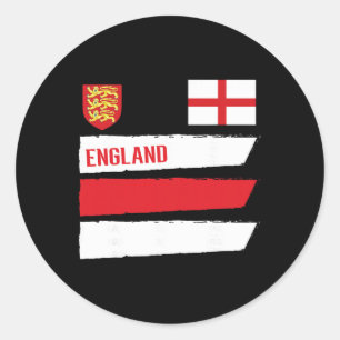 Sticker Rond Drapeau Angleterre Footbll Anglais Supporter Homme