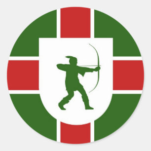 Sticker Rond drapeau Angleterre Robin Hood de région de
