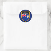 Sticker Rond Drapeau Anguilla (Sac)
