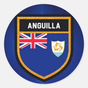 Sticker Rond Drapeau Anguilla