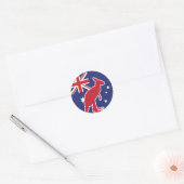 Sticker Rond Drapeau animal national australien de Kangaroo (Enveloppe)