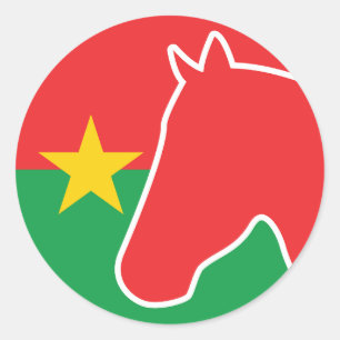 Sticker Rond Drapeau animal national Burkinabé