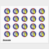 Sticker Rond Drapeau animal national du Belize Toucan Belizé (Feuille)