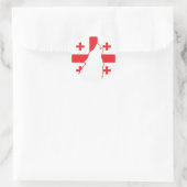 Sticker Rond Drapeau animal national géorgien Wolf (Sac)