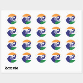 Sticker Rond Drapeau animal national indien (Feuille)