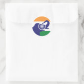 Sticker Rond Drapeau animal national indien (Sac)