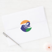 Sticker Rond Drapeau animal national indien (Enveloppe)