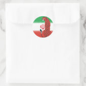 Sticker Rond Drapeau animal national iranien Iran Cheetah (Sac)