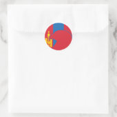 Sticker Rond Drapeau animal national mongol (Sac)