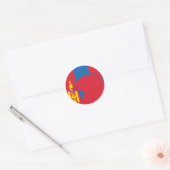 Sticker Rond Drapeau animal national mongol (Enveloppe)