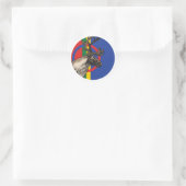 Sticker Rond Drapeau animal national Sami Reindeer (Sac)