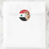 Sticker Rond Drapeau animal national syrien (Sac)