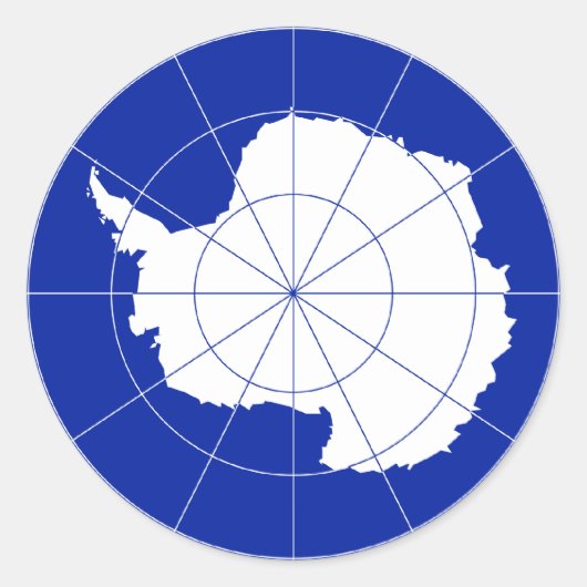 Sticker Rond Drapeau antarctique de Traité. L'Antarctique (Devant)