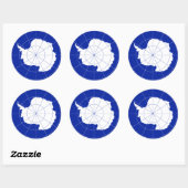 Sticker Rond Drapeau antarctique de Traité. L'Antarctique (Feuille)