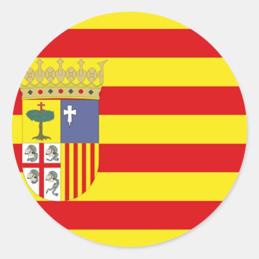 Sticker Rond Drapeau Aragon (Devant)