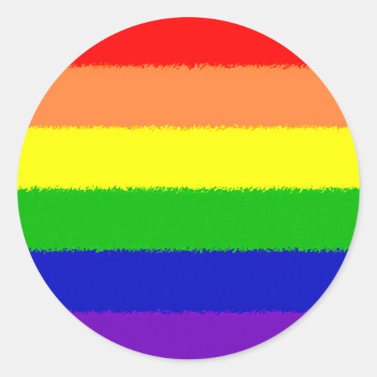 Sticker Rond Drapeau arc-en-ciel (Devant)