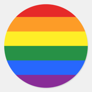 Sticker Rond Drapeau arc-en-ciel de la fierté gay LGBT