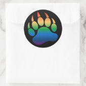 Sticker Rond Drapeau arc-en-ciel dégradé Ours gris Paw /Claw -  (Sac)