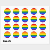 Sticker Rond Drapeau arc-en-ciel Gay pride LGBTQ classique (Feuille)