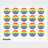 Sticker Rond Drapeau arc-en-ciel Hébreu Purim (Feuille)
