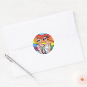 Sticker Rond Drapeau arc-en-ciel lesbien LGBTQ (Enveloppe)