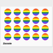 Sticker Rond Drapeau arc-en-ciel LGBT (Feuille)
