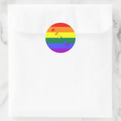 Sticker Rond Drapeau arc-en-ciel LGBT Pride (Sac)