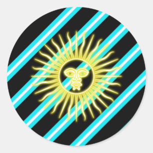 Sticker Rond Drapeau argentin à rayures