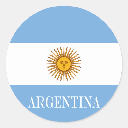 Sticker Rond Drapeau argentin Bandera De Argentina (Devant)