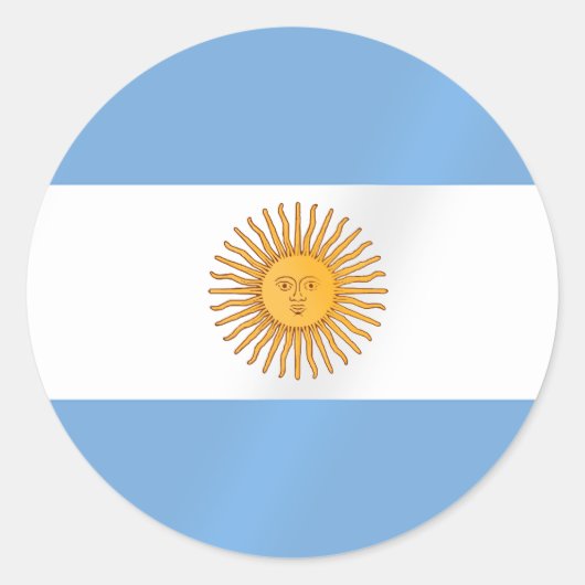 Sticker Rond Drapeau argentin d'Argentine Albicelestes Cadeaux (Devant)