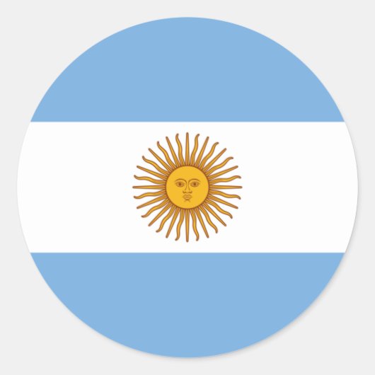 Sticker Rond Drapeau argentin, Drapeau argentin (Devant)