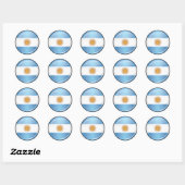Sticker Rond Drapeau argentin rond brillant (Feuille)